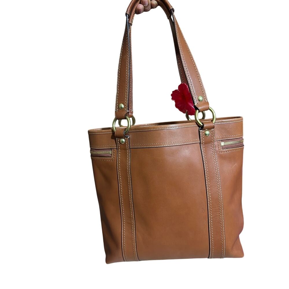 Coach Legacy Gigi Tote Shoulder Bag Whiskey leather brass turnlock pocket F12888 - Picture 3 of 11